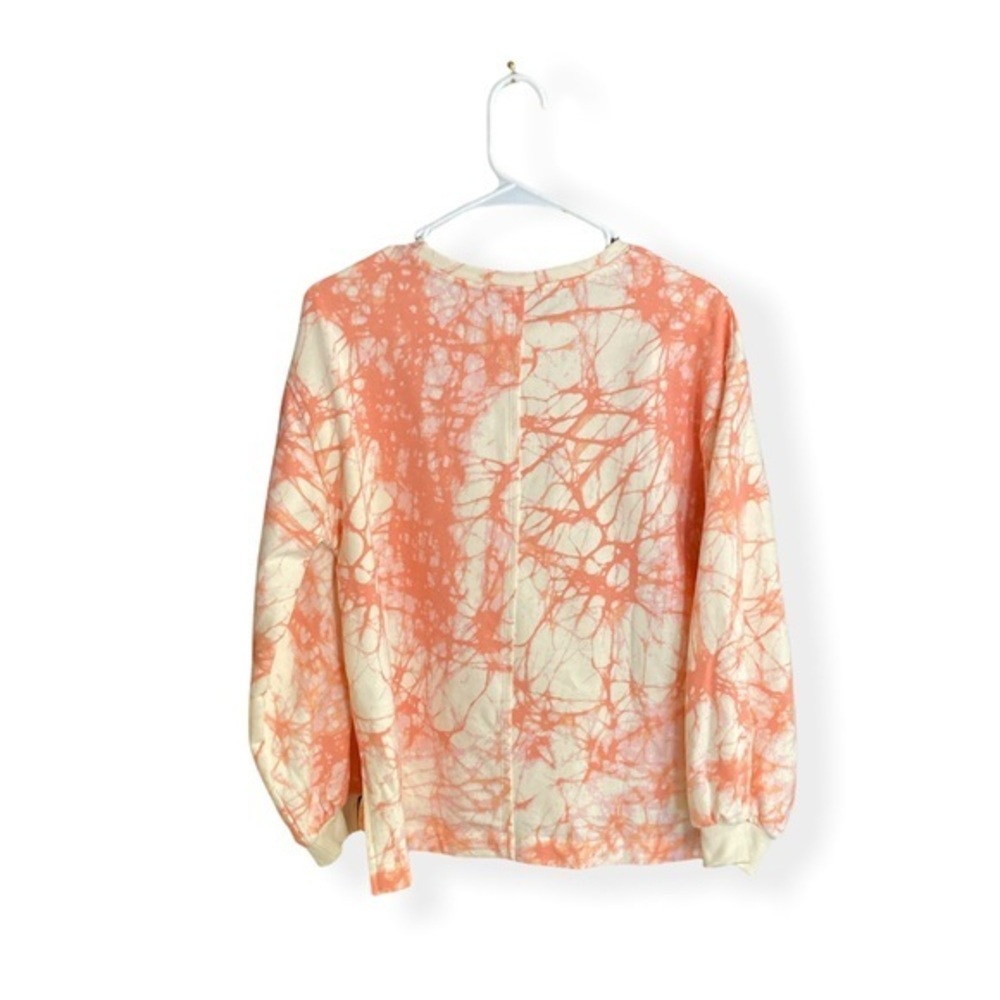 Marble Print Crew Neck Sweatshirt in Stone | XS